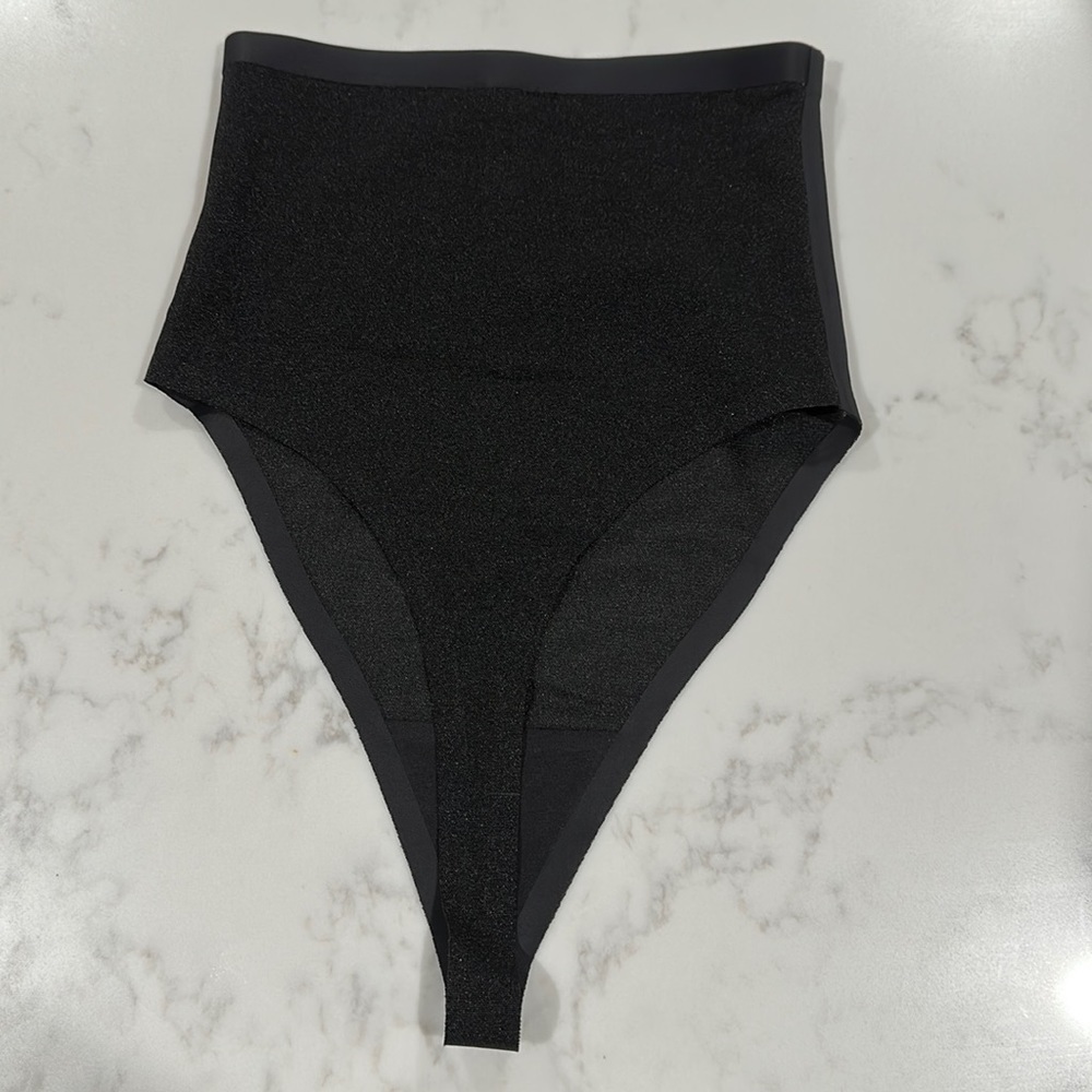 NEW! SKIMS SHEER SCULPT HIGH-WAISTED THONG BLACK SIZE XL - Picture 4 of 7
